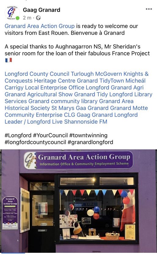 Lovely to see Mr Sheridan’s class work in the window! #gaag #granard