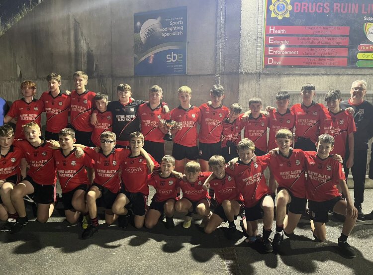 KC_GAA's tweet photo. Great win for our u15 footballers this evening in the Div 2A final! Well done to Mark, Damien, Mick and all the players! 🎉🎉🎉🖤❤️🏆🏆🏆@Carlow_GAA @KCCamogieLGFA @Natsport https://t.co/lBxpVutD0B