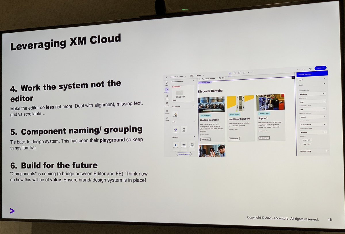 Great insights into #Sitecore #XMCloud practical implementation from <a href="/dh_analytics/">Dominic Hurst</a> at #SUGUK in Manchester yesterday! Thank you, Dom, for sharing your experience with us and #SitecoreCommunity! 👏🏻
