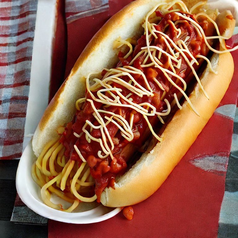 Best_Collabs's tweet photo. "Spaghetti Hot Dog" https://t.co/t1xzGrUogY