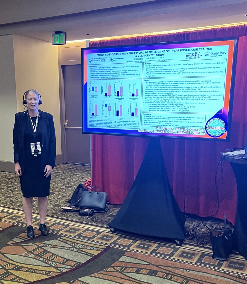 Rob Winfield (@rwinfield11) on Twitter photo Strong work by <a href="/drvickynic/">Victoria Nicholson</a> in examining 1 year anxiety & depression rates in post-injury patients. The wounds are more than physical & the effects last much longer than the acute hospitalization. <a href="/TraumaEMC/">Elaine Cole</a> <a href="/karimbrohi/">Karim Brohi</a> <a href="/QMULBartsTheLon/">Barts and The London, Queen Mary</a> #AAST2023 <a href="/traumadoctors/">AAST</a> Strong work by <a href="/drvickynic/">Victoria Nicholson</a> in examining 1 year anxiety & depression rates in post-injury patients. The wounds are more than physical & the effects last much longer than the acute hospitalization. <a href="/TraumaEMC/">Elaine Cole</a> <a href="/karimbrohi/">Karim Brohi</a> <a href="/QMULBartsTheLon/">Barts and The London, Queen Mary</a> #AAST2023 <a href="/traumadoctors/">AAST</a>