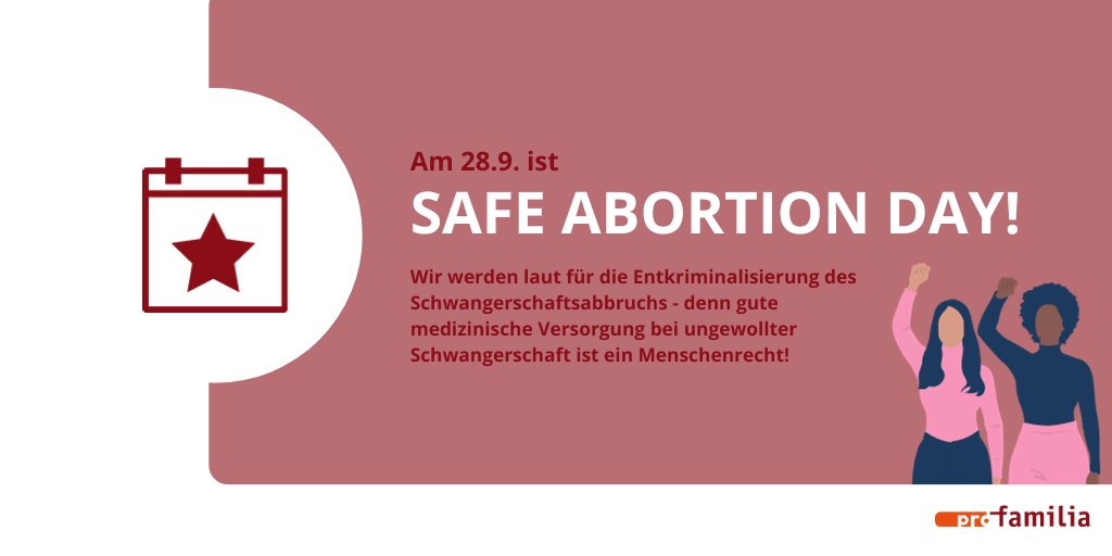 Am 28.9. findet der Safe Abortion Day statt! An diesem Tag werden wir laut für die Entkriminalisierung des Schwangerschaftsabbruchs - denn gute medizinische Versorgung bei ungewollter Schwangerschaft ist ein Menschenrecht! #SafeAbortionDay #wegmit218