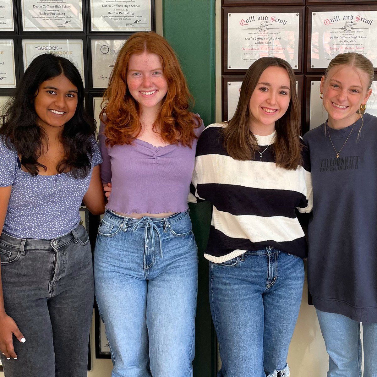 Congratulations to our scholastic journalists Kate Braskett, Emerson Eickholt Diya Raj, and Colleen Schweninger for winning first place awards in Sports, Feature, and News Writing from the Central Ohio Society of Professional Journalists! @CentralOhioSPJ #dcsalwaysgrowing