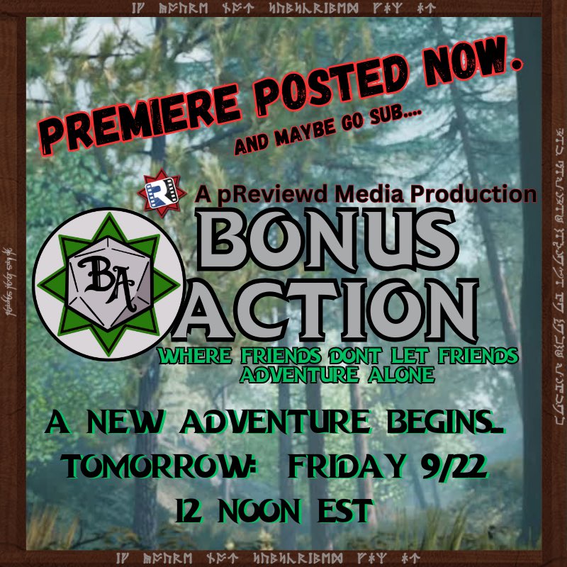 PViewd's tweet photo. π SURPRISE!! π
FRIDAY 09/22
12 NOON EST
Weβre giving you all a taste of βBonus Actionβ. Itβs a little dive into our world of adventure, and has some surprises of its ownβ¦
VIDEO PREMIERE:
https://t.co/fmztUDDCTy
CHANNEL LINK:
https://t.co/s9gezJr4GK https://t.co/qvTHvLlrM7