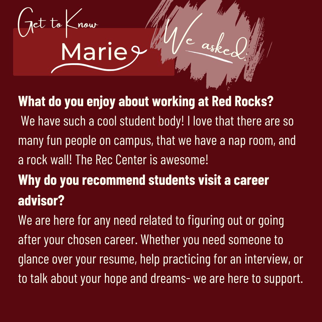 RRCC_CSC's tweet photo. Introducing RRCC Career Advisor, Marie Martin!!

Before we launch into our Ask an Advisor series, get to know a little bit about Marie!!

Have questions for Marie? Send them our way or set up an appointment with her in Nagivate!

#rrcc #careersuccesscenter #csc #meettheadvisors https://t.co/HVTHC834wX