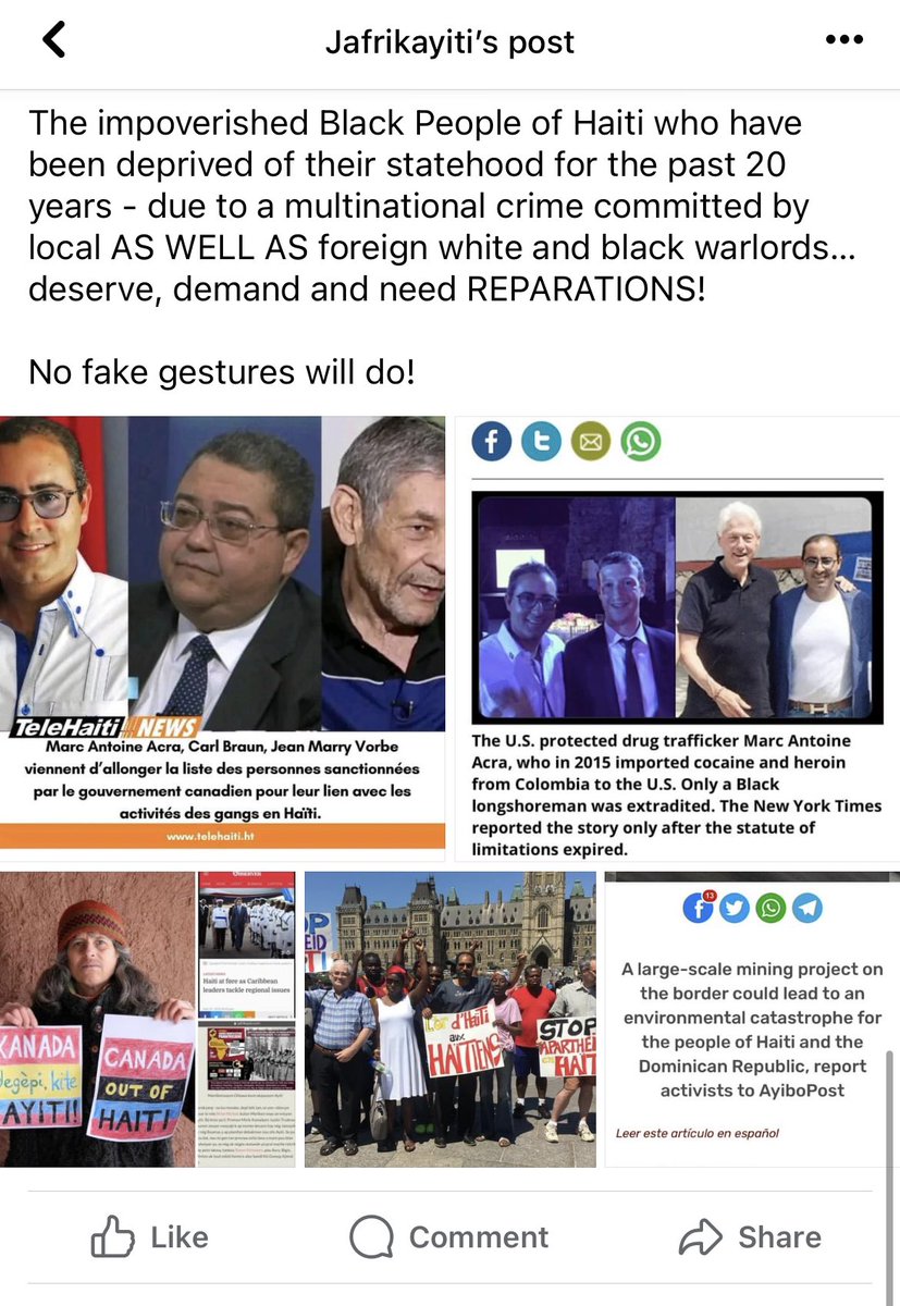 jafrikayiti's tweet photo. Arrest white warlords in Haiti regardless of what powerful accomplices are backing them in Canada & the US #StopFoolingAround #BlackNationhoodMatters @SolQuebecHaiti @Blacks4Peace @ForeignPoli_C @Blackstarjus @JustinTrudeau @GregFergus @TheBlackCaucus @BC_Nation @jeanfilsaim2003 https://t.co/m9pdW43RdS