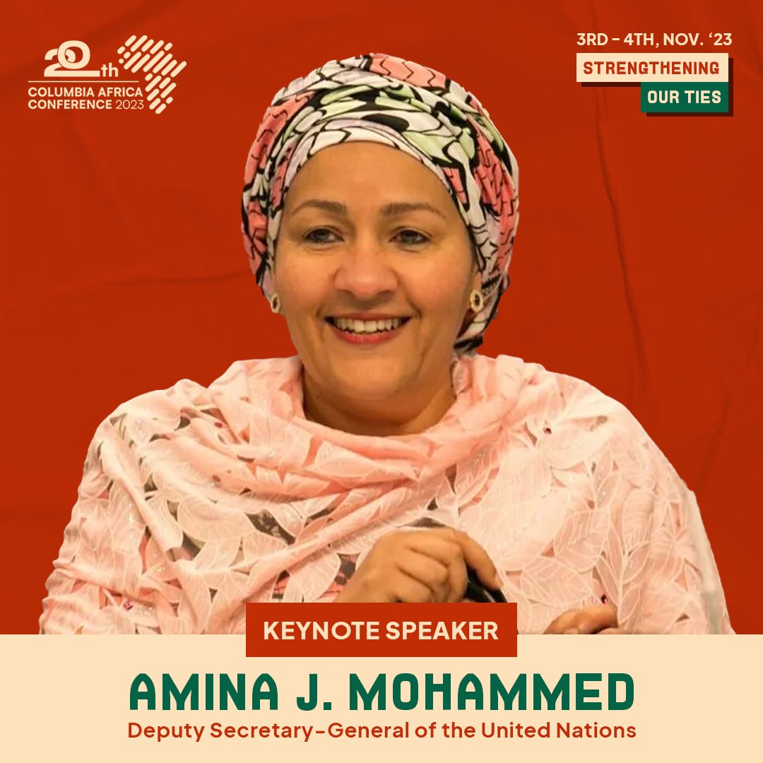 🚨🔊Exciting news! 🌍 Our keynote speaker is the incredible Mrs. Amina J. Mohammed, Deputy Secretary-General of the United Nations and a global force for positive change. 

Get ready for her groundbreaking insights on Nov 3-4, 2023! Early Bird Tickets available NOW! 🎉 #CAC20in23