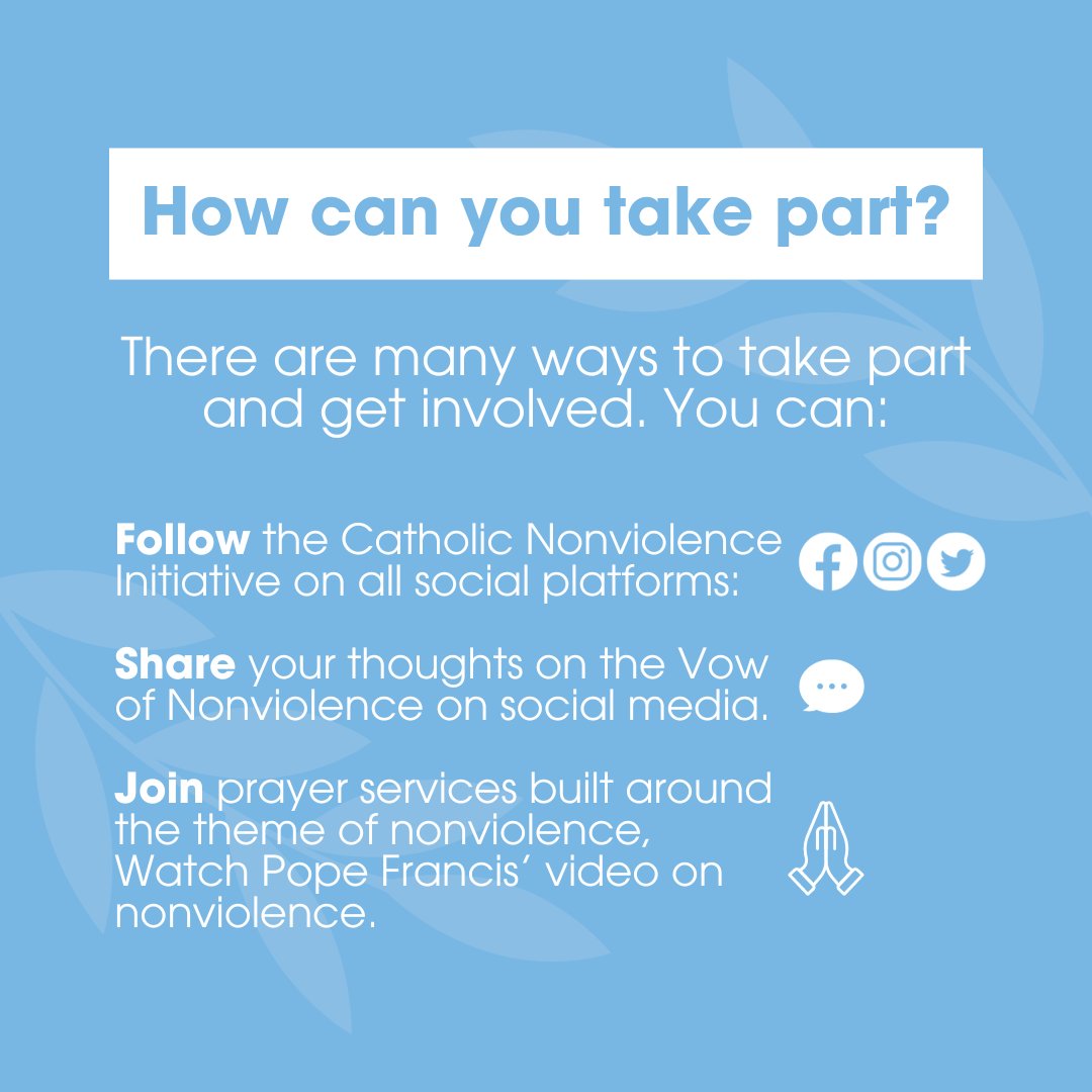 CathNonviolence's tweet photo. The #CatholicNonviolenceDaysOfAction is an initiative that takes place from September 21st to October 2nd where participants are encouraged to come together in solidarity to promote #nonviolence.
Swipe to learn how you can take part, visit https://t.co/sS5uPlYact
#PracticePeace https://t.co/rP8qX6Yyz7