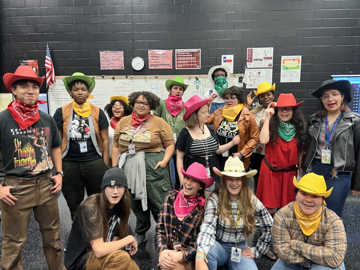 Longhorn_Player's tweet photo. Honestly, we are super excited to "Go Western" to wrangle the Travis Tigers! Hope to see Theatre kiddos at the game on Sat. to support J.T.! @WeAreGRHS @pinkpatterson #weareGR #jacobforpresident https://t.co/vYpcJ85Su9