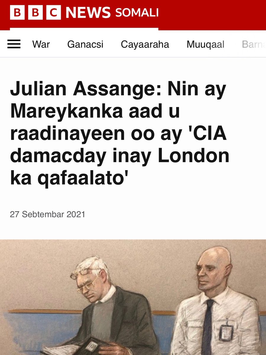 30 ex-US officials went on the record to reveal the CIA drew up plans to murder a journalist in the heart of London because they didn’t like his reporting. The only part of the BBC which has ever mentioned it is BBC Somali. We are already living in 1984.