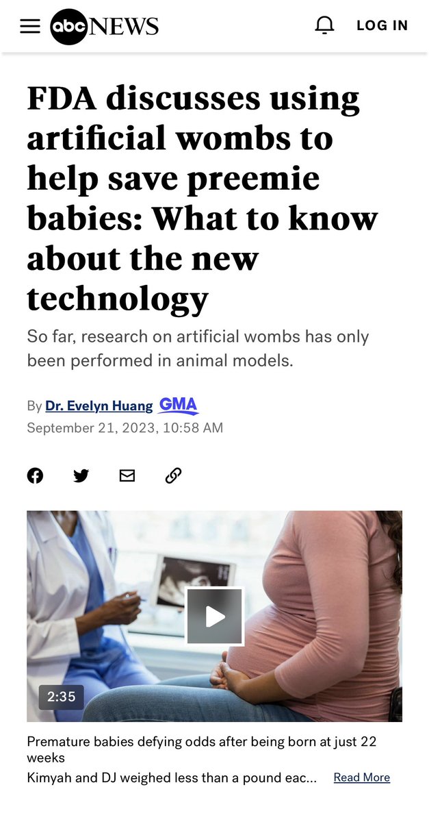 Check out my article on the FDA and artificial wombs! <a href="/ABC/">ABC News</a> <a href="/GMA/">Good Morning America</a>