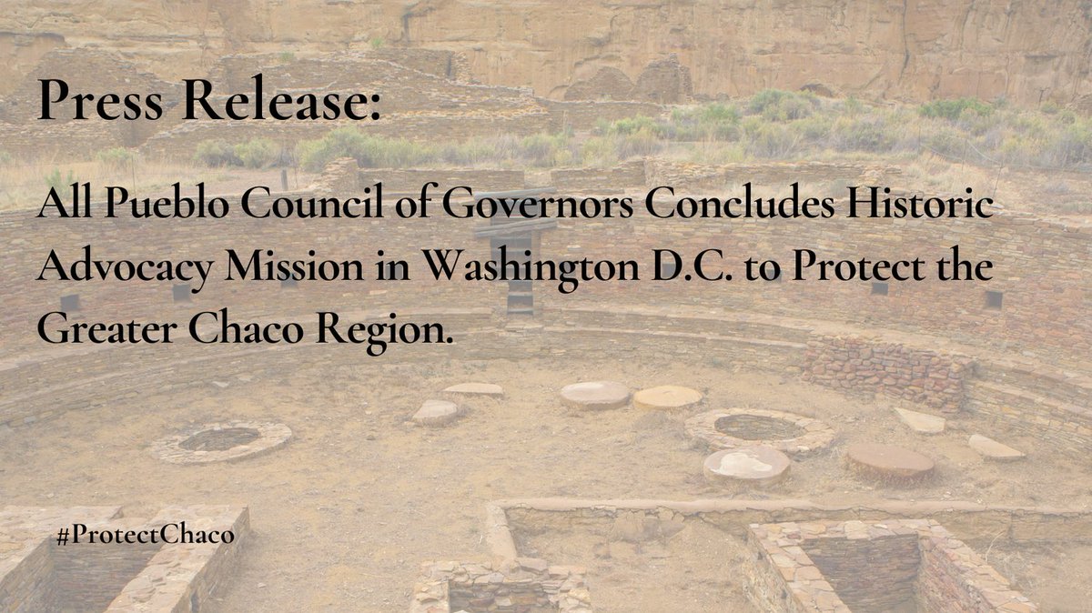 Press Release from the All Pueblo Council of Governors following their recent trip to Washington, DC who "carried the unified voice of their communities in firm opposition to the detrimental provisions of H.R. 4374." #ProtectChaco #NMPol apcg.org/press-releases…