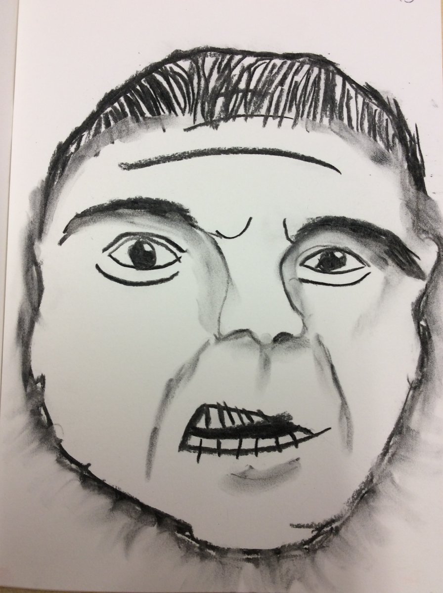 StPhilipsY6C's tweet photo. Y6 have been using charcoal to draw portraits in the style of Käthe Kollwitz. Her work depicts the effects of poverty, hunger and war on the working class. #teamstphilips @StPhilipCEAP @StPhilipsY3A https://t.co/L8Epv39TRw