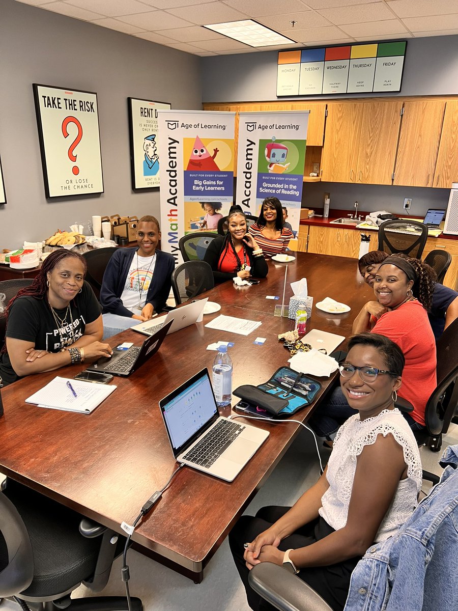 Tara_L_Mathis's tweet photo. Great morning with the teachers and bagels in @apsupdate with @UsherCollierES! @AgeofLearning programs My Math Academy and My Reading Academy data review revealed big gains in reading and math skills! Love our teachers and students!
#atlantapublicschools https://t.co/kApKo0Xlfm