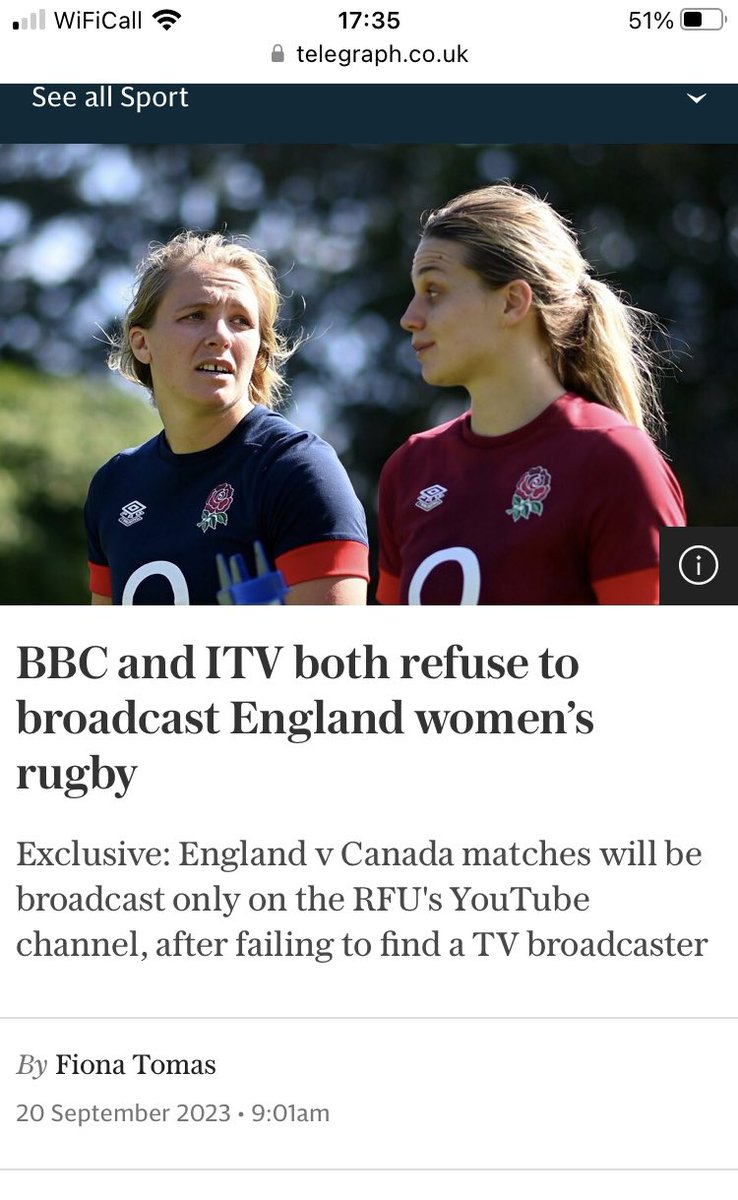 Read the bloody room … there is a very real appetite &amp; audience for women’s rugby … hang your heads in shame BBC &amp; ITV, this is just discrimination 😡