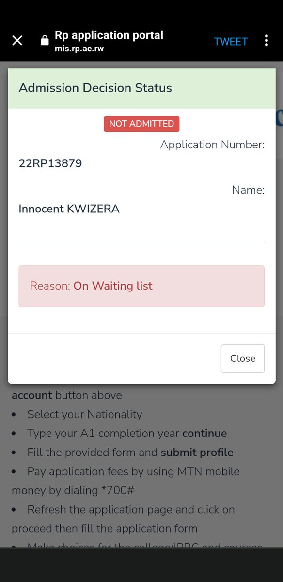Kwizera101's tweet photo. @RwandaPolytec @UbutunganeZ Mudusobanurire ibyiyi waiting list mwadushyizeho none mukaba muduha academic performance https://t.co/R0U8LjPl5n