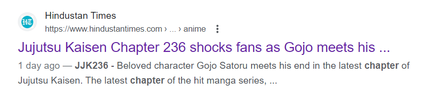 Jujutsu Kaisen Chapter 236 shocks fans as Gojo Satoru meets his end -  Hindustan Times