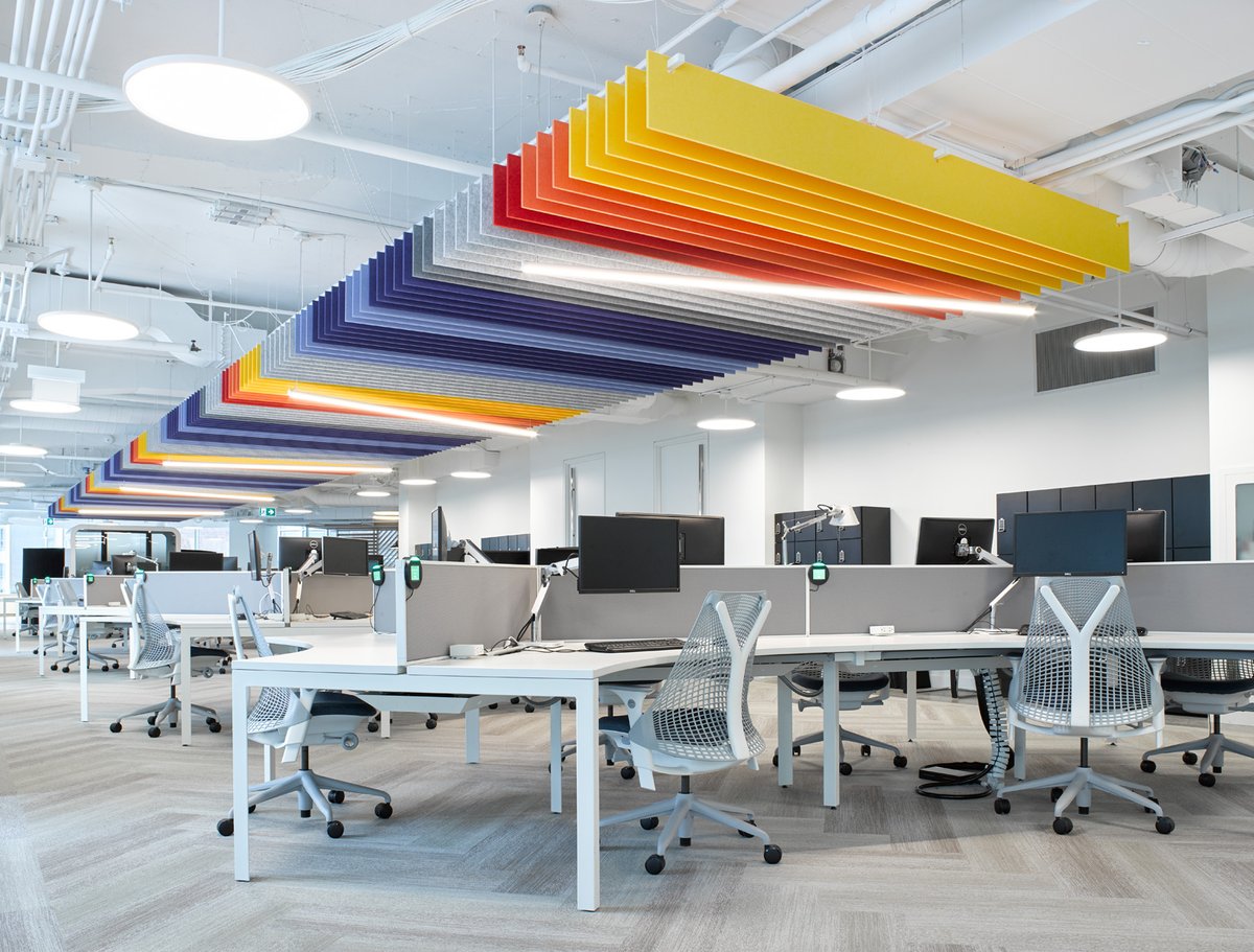 pentacongroup's tweet photo. .@dentsu_global's Canadian HQ, designed by @RCA_tweets, consolidated their 16 independent advertising agencies into one central location at @OxfordPropGroup’s #OneUniversity. We're delighted to have managed #construction for this 80,000 sf workplace! More: https://t.co/j6guUhNdDg https://t.co/N8SjJSx2et