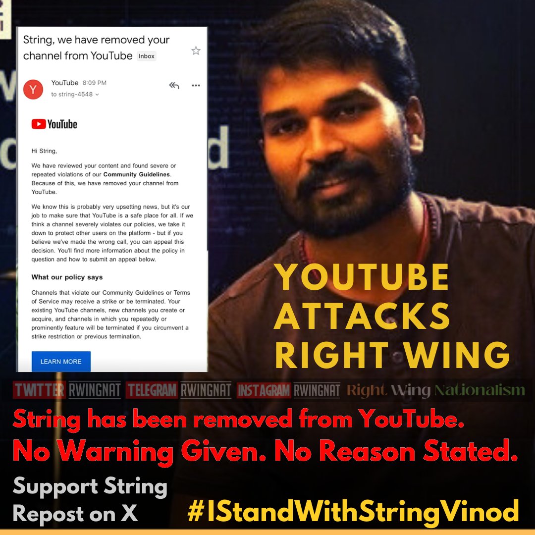 AngiraTripathi's tweet photo. #IStandWithStringVinod 
#BringBackStringChannel
#ShameOnYouTube

String Vinodh is the Nationalist who exposes the toolkit gang who r against Bharat https://t.co/u5Jzu6nXYc
