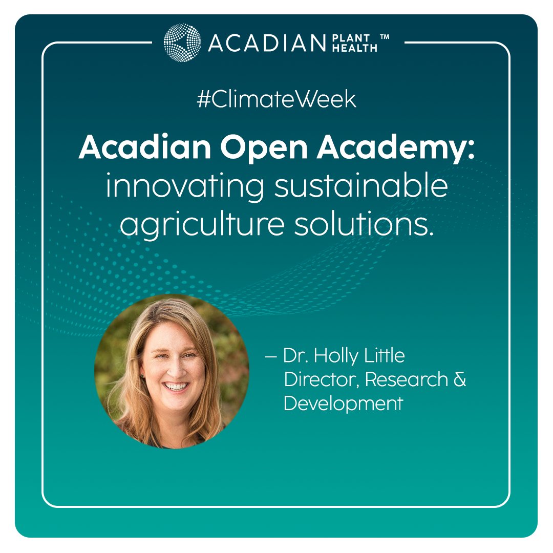 In the midst of increasing stress on crops, today’s agricultural challenges need the brightest minds in the scientific community. That's why we launched the Acadian Open Academy (AOA) in 2020. Read more on AOA in this @SeedWorldMag article: bit.ly/3EKYk7x #ClimateWeek