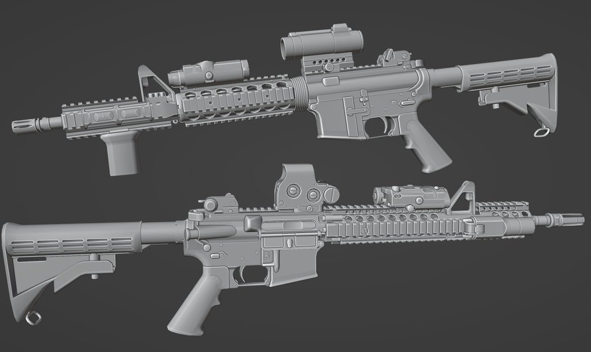 Pretty much finalizing the mk18 and m4 rework with just mags left. Here are some fun clones, some are almost 1:1 to irl builds so feel free to find them ) For Brm5 as usual.