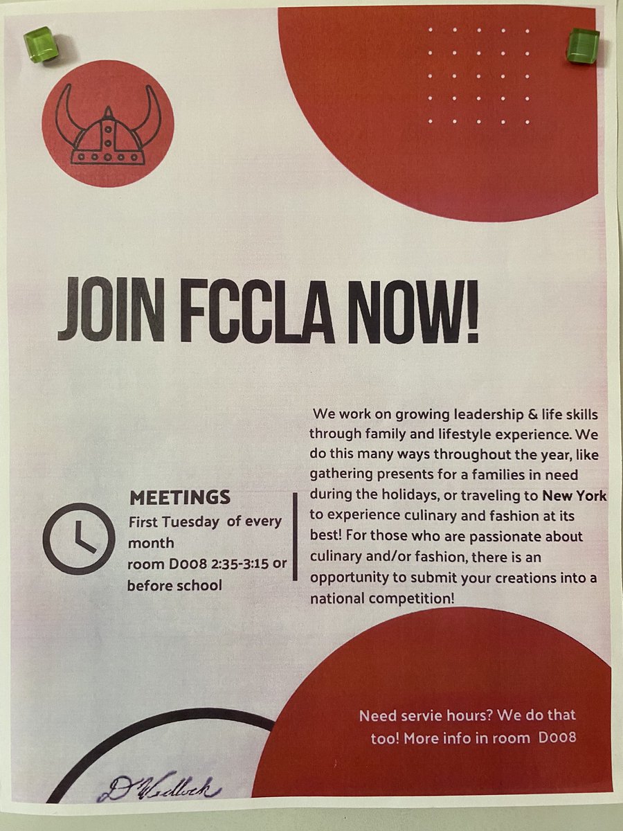 HowellFACS's tweet photo. Grab a friend and come join the FCCLA fun! First meeting is coming up soon but applications are available and New York packets are printed and ready to go! Let us know if you have questions! #sayyestofcs #fccla #cHoose1 https://t.co/Qv621etk7Q