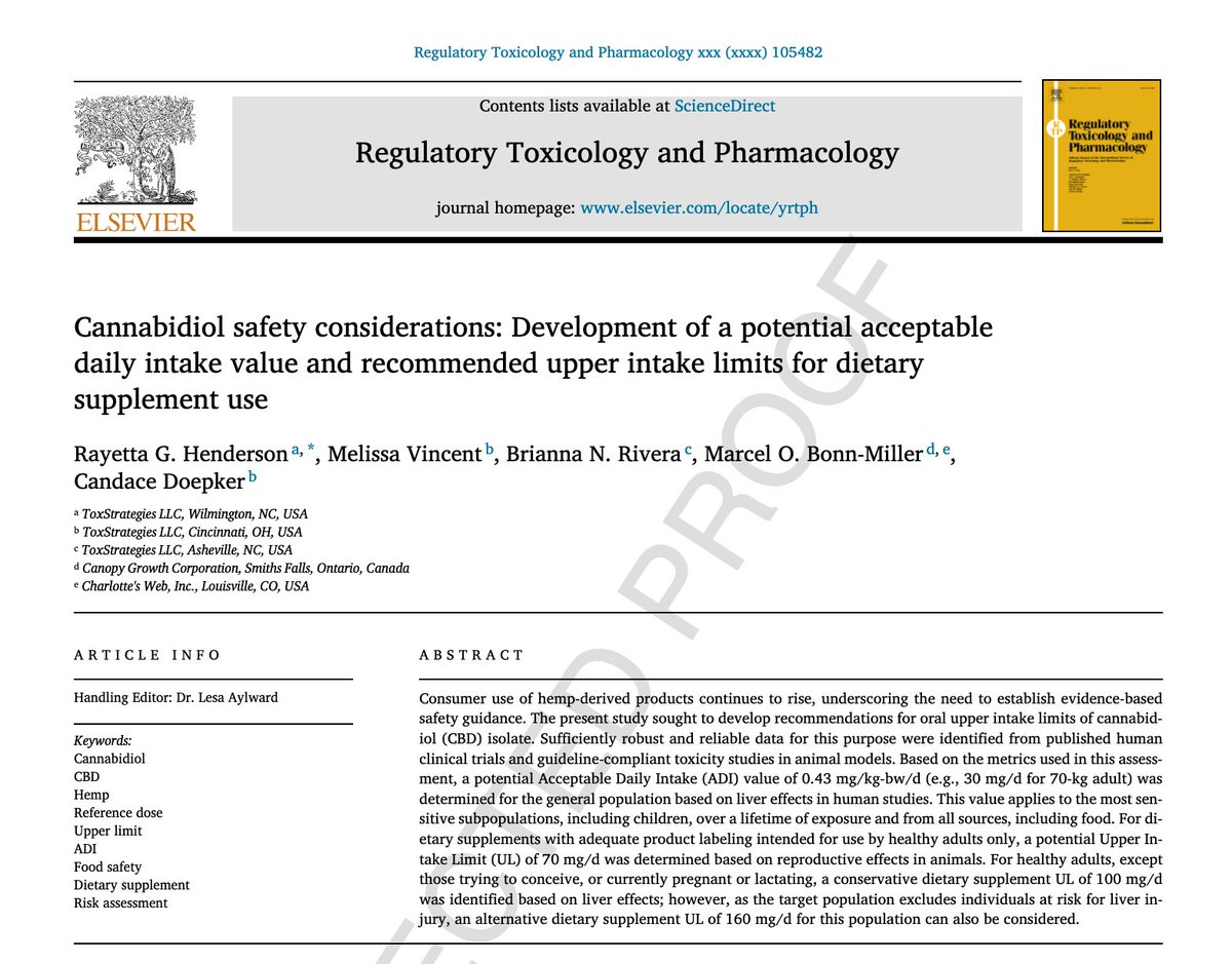 ToxStrategies’ scientists have published a manuscript reporting the outcome of a state-of-the-science assessment to develop potential dietary intake limits for hemp-derived cannabidiol (CBD) isolate. The paper appears in the journal Regulatory Toxicology and Pharmacology.