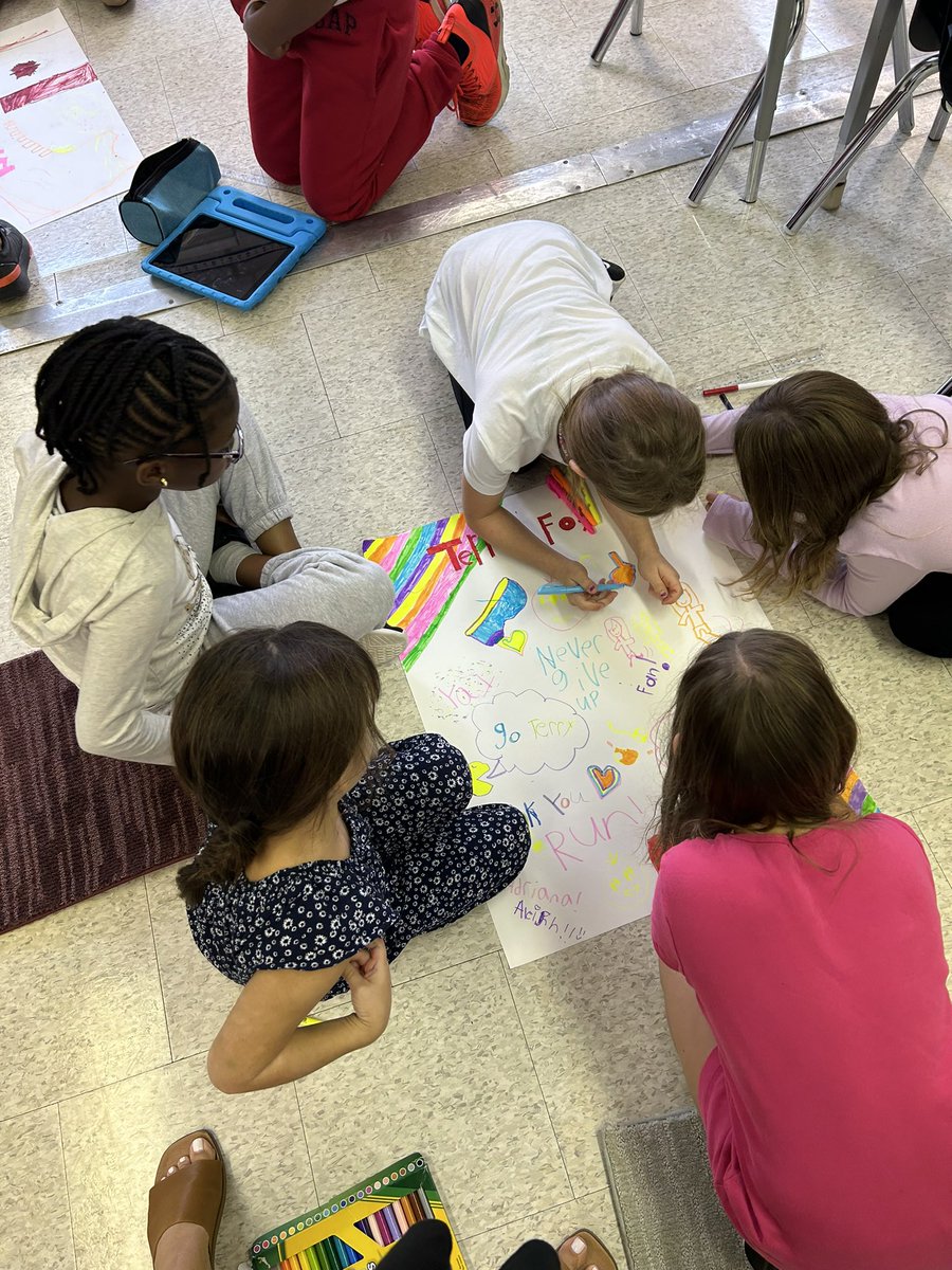 MsACunningham's tweet photo. We are hard at work preparing for our Terry Fox Walk tomorrow! https://t.co/aAQpQh2eYw