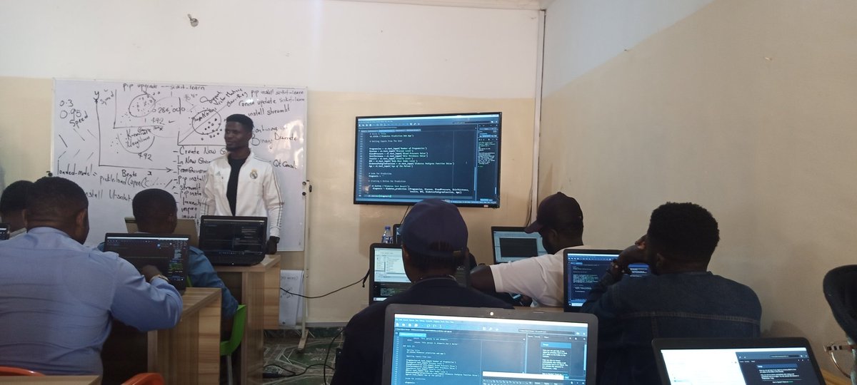 Created a #MachineLearning  environment,and installed  streamlit,sk learn, numpy,pandas,at the machine learning terminal,at the anaconda navigator installed Spyder.
@codeplateau6
<a href="/emmychesh17/">⚽⚽EmmyChesh 🇳🇬🇳🇬</a>
<a href="/princeponfa/">Amb. Ponfa Miri (Prince)</a>
<a href="/favourabah7/">x = awesome || str( Favour is + x )</a> 
#DataScience 
<a href="/zterkam/">Terkam Zuhumben</a> 
<a href="/PPMFOUNDATION/">PRINCE PONFA MIRI FOUNDATION</a> <a href="/33_luther87474/">artpopwrld the Techsage</a>