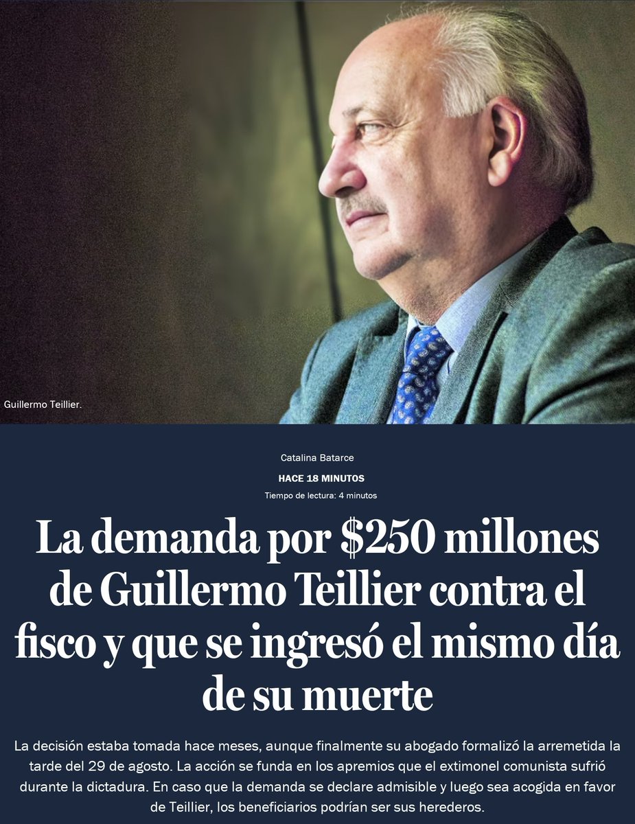 Flo_MDX's tweet photo. 😐
Que tal⁉️🤔

Teillier demanda al Estado ‼️
Justo el día de su muerte, su abogado ingresó una demanda por $ 250,000,000 

Todos estos comunachos aprovechan este gobierno para sacarle al fisco grandes sumas de dinero 😡

⤵️ https://t.co/EKiBLHonWd