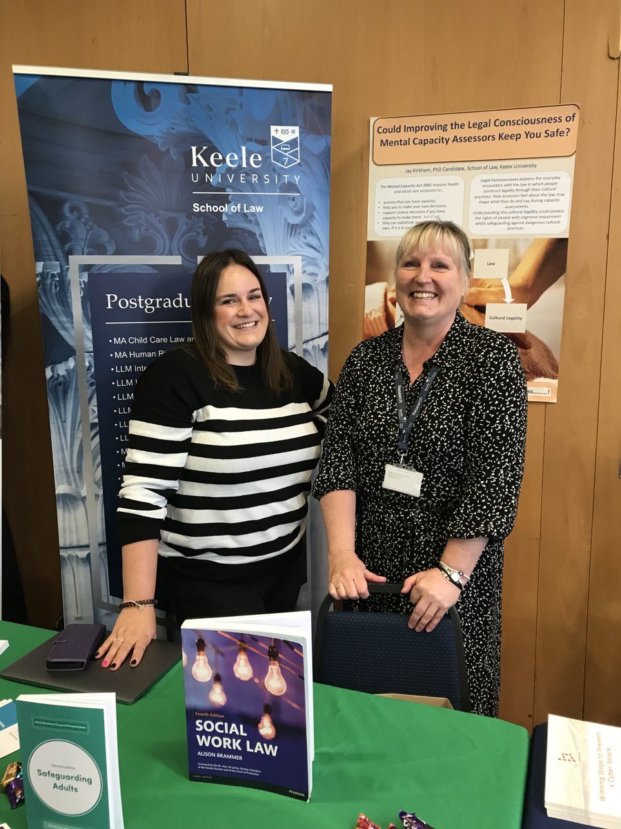 Partners_inCare's tweet photo. Jay and @LauraLilah  from @LawatKeele talking to members about some PHD research around the Mental Capacity Act and an opportunity to get involved. We hope you got a positive response. Also, talking  about  the MA opportunities at @KeeleUniversity    #safeguarding #SPCconf https://t.co/1AH2jDncOY
