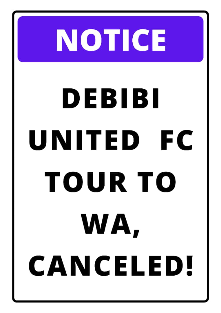 debibiunitedfc's tweet photo. ๐น Public Notice!!!!!
Our preseason trip to Wa has been cancelled, new location will be communicated soon. We are very sorry for any inconveniences. Thank you
#DUFC #united4victory #we_focused #greengenerationfarms #maykaydrinkingwater https://t.co/8032zmBMvo