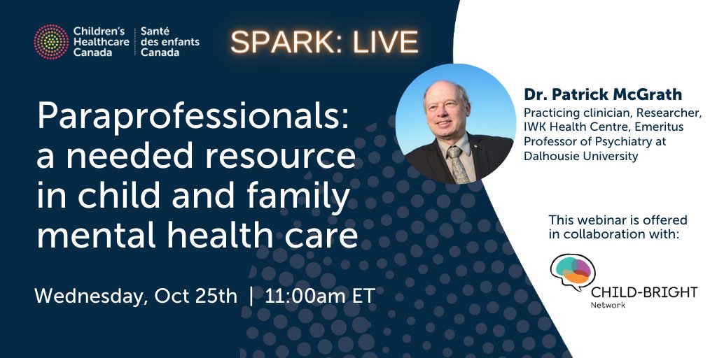 CHILD-BRIGHT Network (@childbrightnet) on Twitter photo Social factors have increased the need for mental health care. On October 25, join CHILD-BRIGHT’s Patrick McGrath (<a href="/AskDrPat/">Patrick McGrath</a>) on a <a href="/ChildHealthCan/">Children's Healthcare Canada</a> SPARK: Live webinar to discuss how paraprofessionals or coaches can help: child-bright.ca/events/2023/10… Social factors have increased the need for mental health care. On October 25, join CHILD-BRIGHT’s Patrick McGrath (<a href="/AskDrPat/">Patrick McGrath</a>) on a <a href="/ChildHealthCan/">Children's Healthcare Canada</a> SPARK: Live webinar to discuss how paraprofessionals or coaches can help: child-bright.ca/events/2023/10…