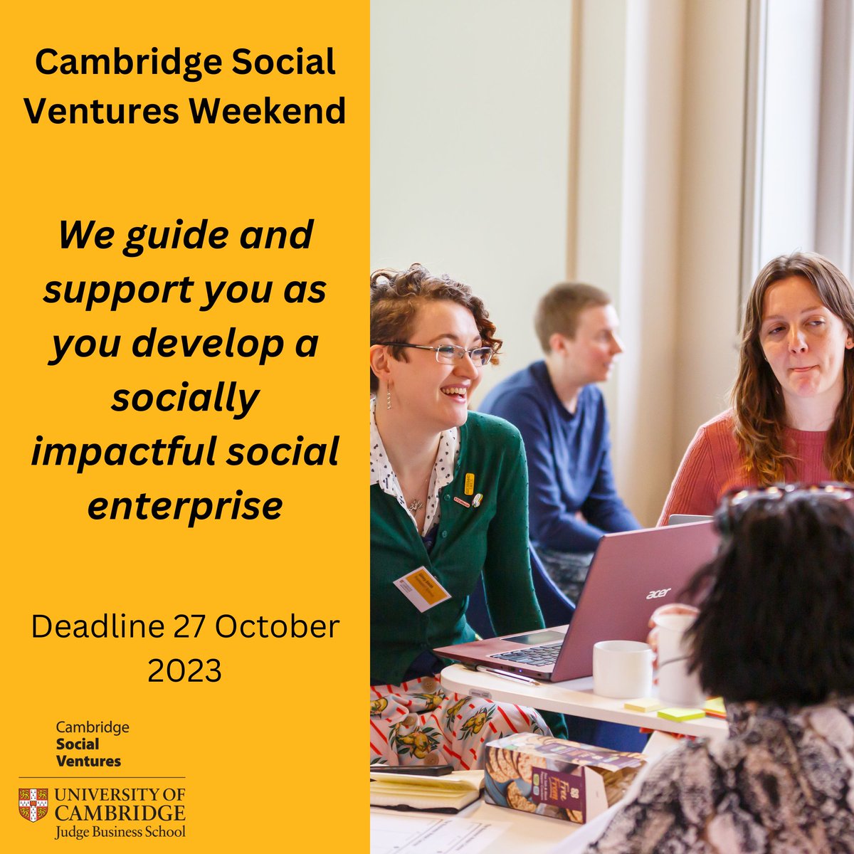 Cambridge Social Ventures (@camsocvent) on Twitter photo Are you a passionate social entrepreneur looking to create positive social impact? Then apply for <a href="/CamSocVent/">Cambridge Social Ventures</a> incubator programme!
Join a network of #socents who have benefited from CSVās business advice, training, & invaluable support.
Apply now - orlo.uk/bNfxn Are you a passionate social entrepreneur looking to create positive social impact? Then apply for <a href="/CamSocVent/">Cambridge Social Ventures</a> incubator programme!
Join a network of #socents who have benefited from CSVās business advice, training, & invaluable support.
Apply now - orlo.uk/bNfxn