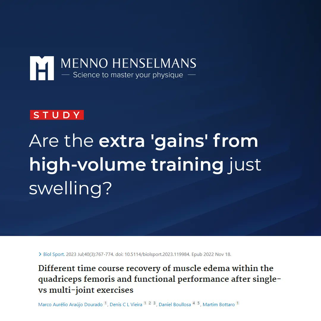 MennoHenselmans's tweet image. Are the extra 'gains' from high-volume training just swelling?

#highvolumetraining #exercisescience #weighttraining #mennohenselmans #personaltrainer #personaltrainers #personaltraining #personaltrainerlife #personaltraineronline #personaltraineronline