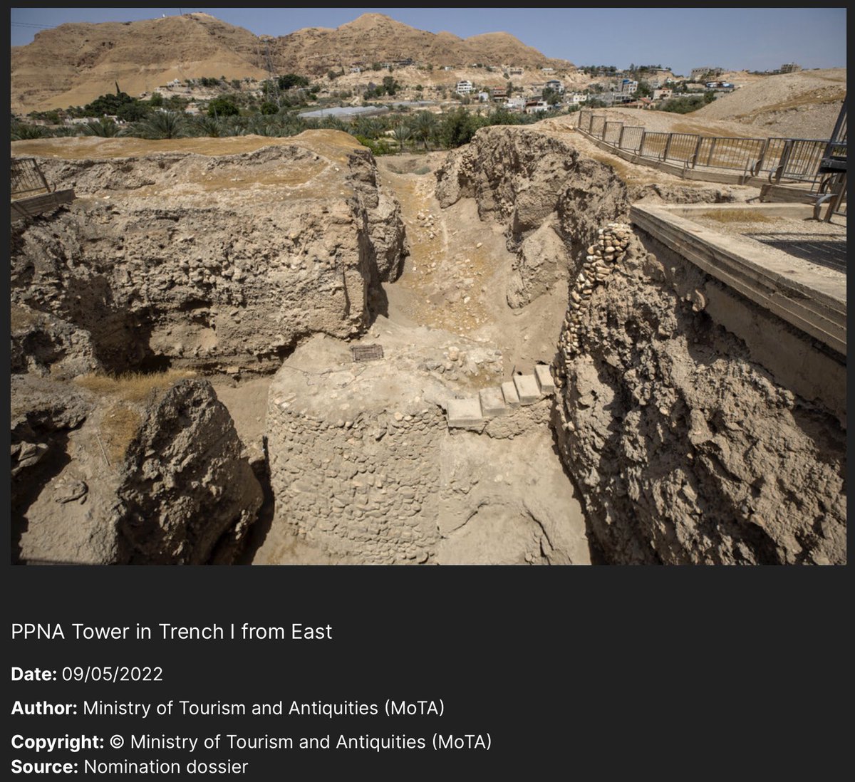 jens2go's tweet photo. Tell es-Sultan, ancient #Jericho in the West Bank, one of the oldest continuously inhabited places we know and the archaeological type site where #KathleenKenyon in the 1950s defined the #PrePotteryNeolithic was just inscribed as @UNESCO #WorldHeritage:
https://t.co/HHc1F4A47w https://t.co/MfVpRQ7ral