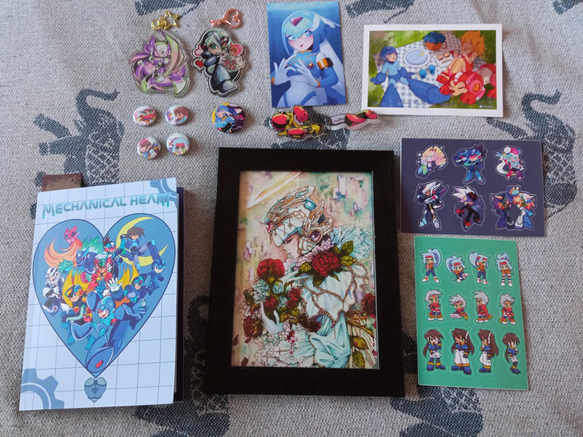 My <a href="/MechHeartZine/">Mechanical Heart: A Megaman Zine</a> package arrived! It warms my Heart to see  how much love and passion went into each piece 😊 Thank you for making my day!
#MegaMan #megamanx #megamanzx