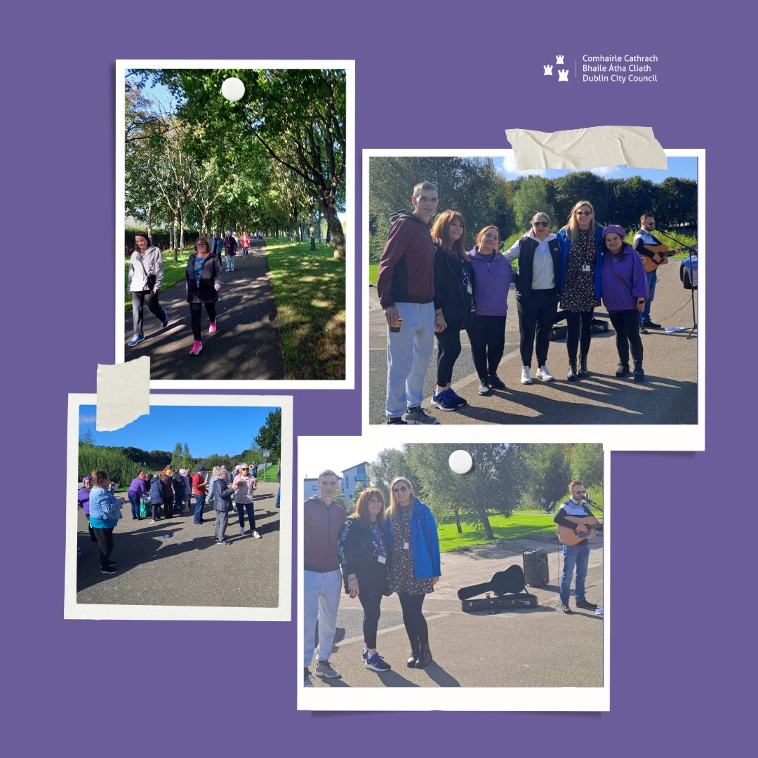 Another lovely day for our weekly community walk in Poppintree Park celebrating Recovery Month in Ballymun. The Ballymun Drugs & Alcohol Task Force joined to support. Music organised by the DCC Community and Social Development Team.🚶‍♀️🌻☕💜

#dublincitycouncil #RecoveryMonth