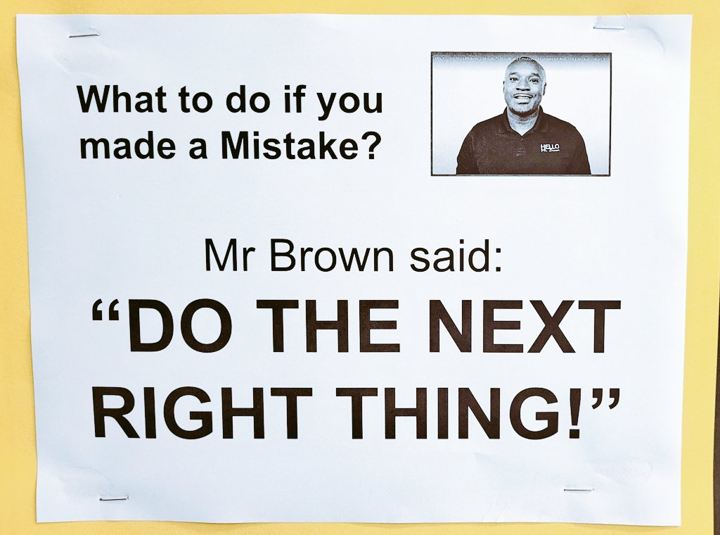 In Art, our 2nd graders are starting the year learning what to do when we make mistakes...the next right thing. Erase it, color over it, or call it a #BeautifulOops #TheBookOfMistakes