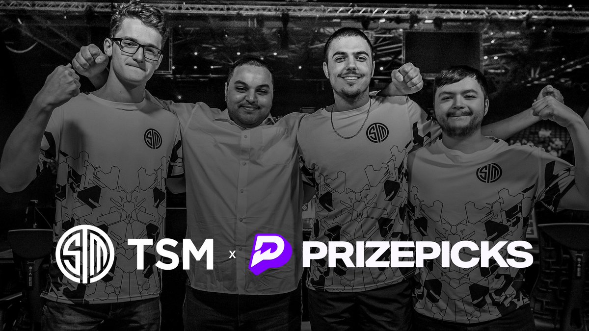 TSM's tweet photo. We are proud to announce that #TSM is teaming up with @PrizePicks!

Join the boys in their streams to learn how to put in your PrizePicks entries. Don't forget to use code TSM to get up to $100 match on your first deposit and play along!

🔗 https://t.co/NkIbZPD43R https://t.co/DuTPeqMpAZ