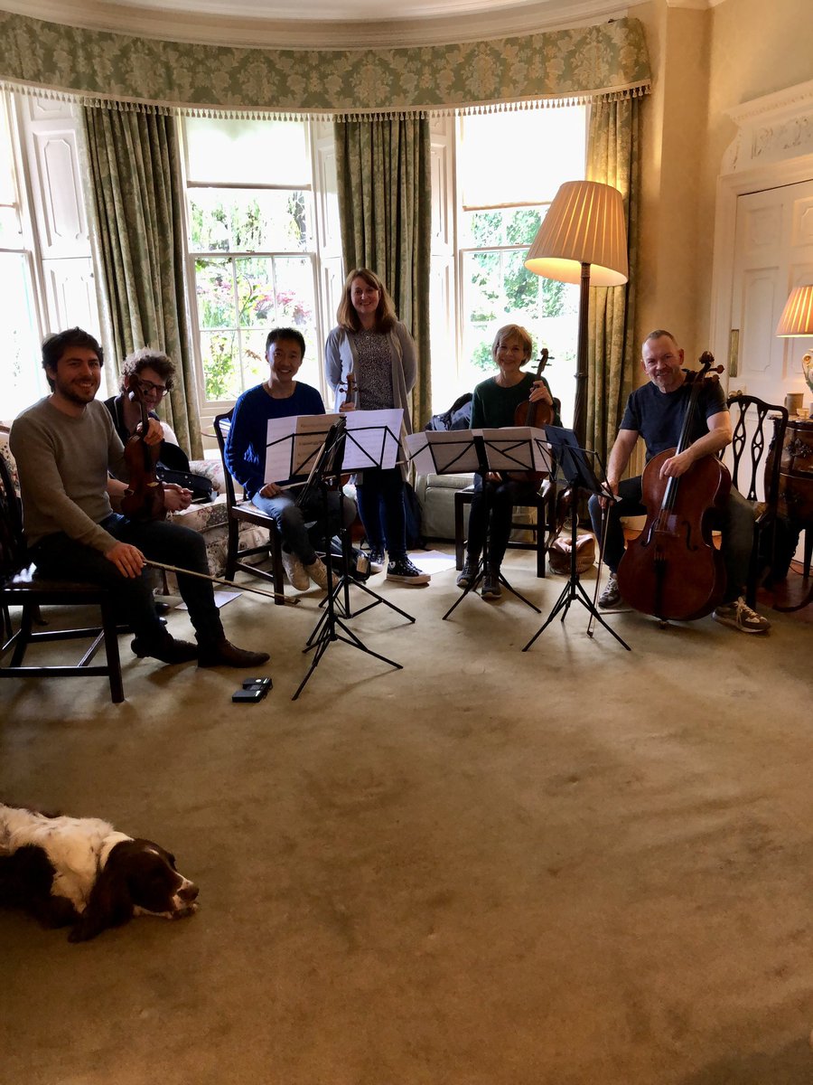 NedBigham's tweet photo. Rehearsing with @MMacMillan_Uist and the Edinburgh Quartet for Saturday’s concert at @natlibscot https://t.co/gwymrL83WH