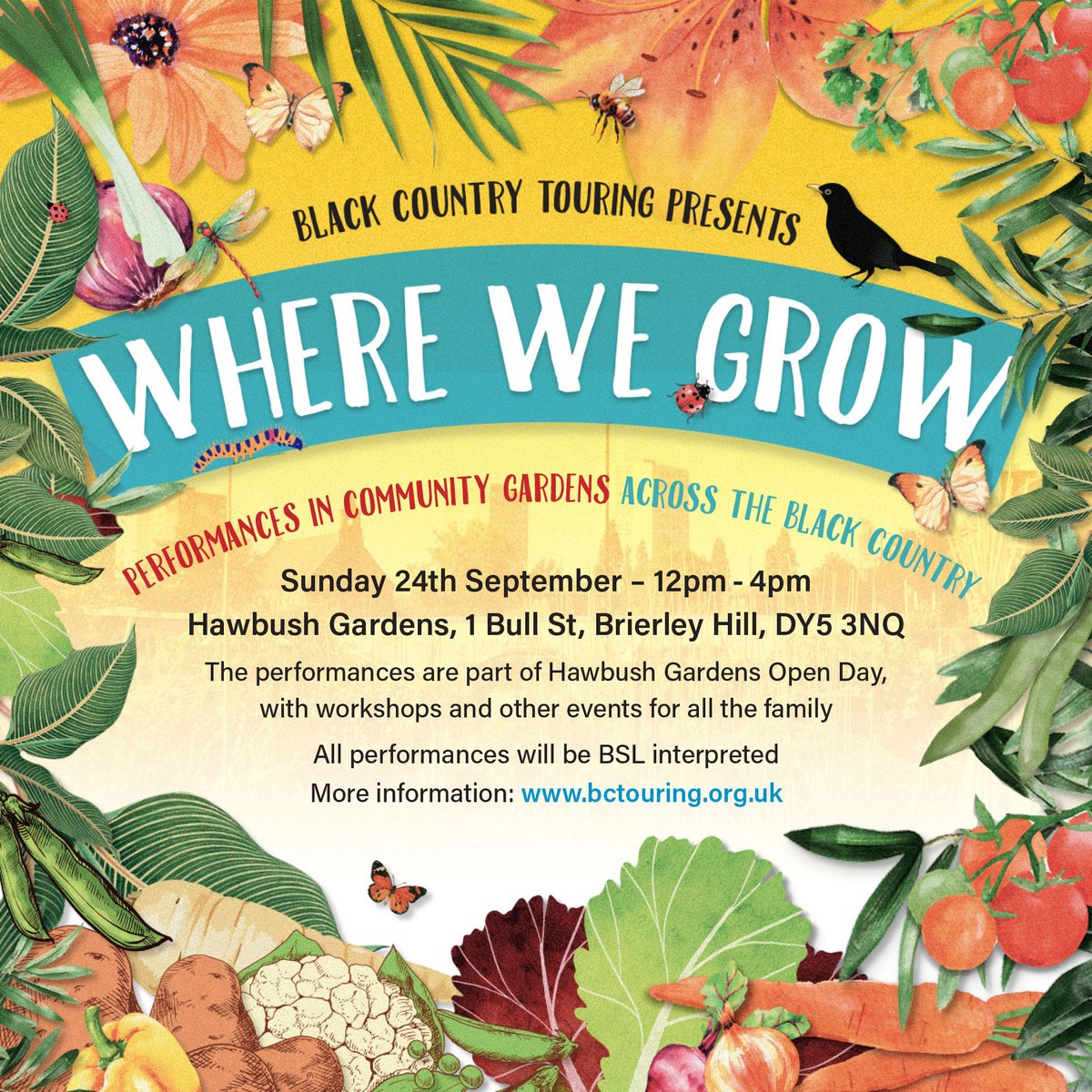 Did you miss it? No worries, we're back again THIS WEEKEND! 🤩

Saturday 23rd Sept.
12pm-4pm
@dorothy_parkes allotments, Dale Street, Smethwick, B66 4HY

Sunday 24th Sept
12pm-4pm
Hawbush Gardens, 1 Bull St, Brierley Hill, DY5 3NQ

It's FREE &amp; BSL interpreted! 🌻

#WhereWeGrow23