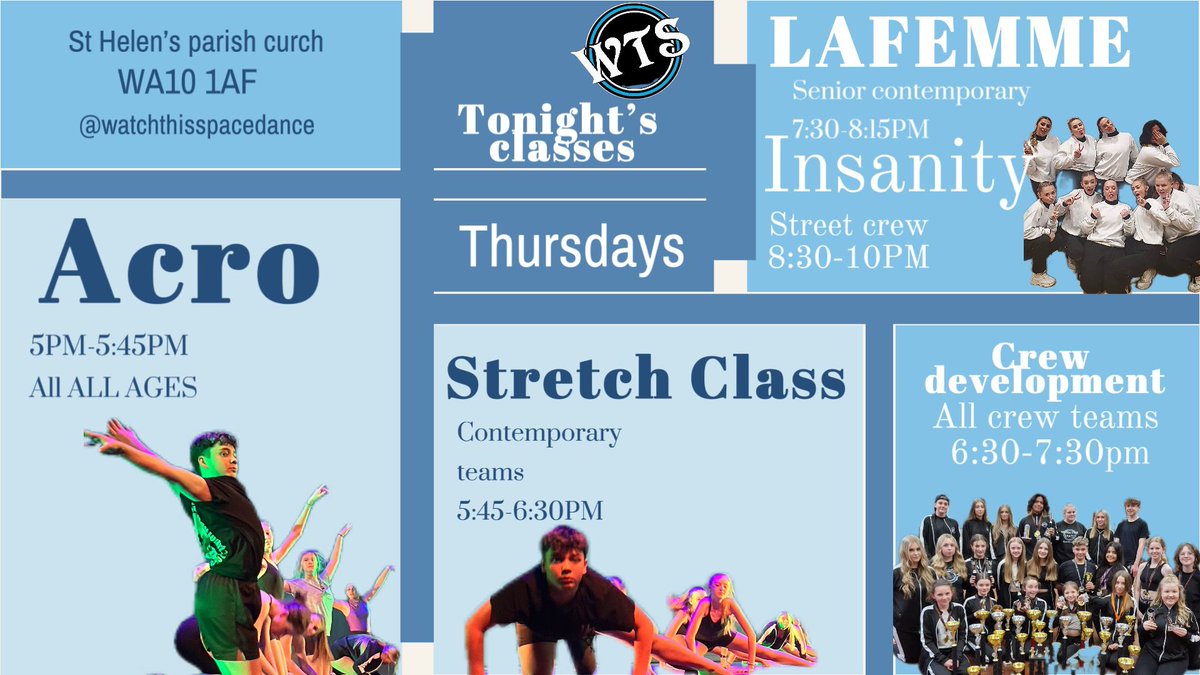 WTSdance's tweet photo. Thursdays Classes! https://t.co/1MD7HIQNzw
