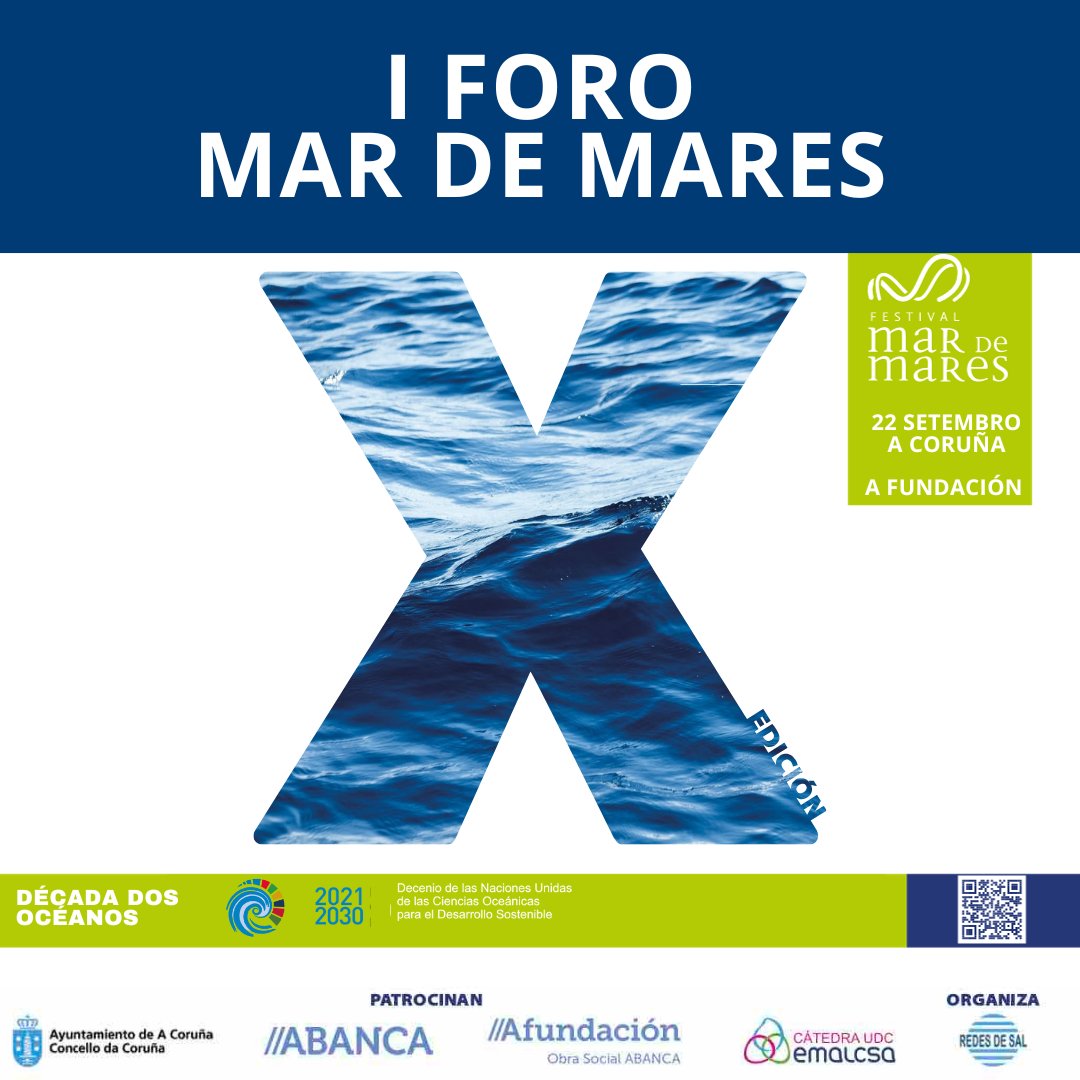 📢Lembrade que mañá estreamos o I Foro Mar de Mares. 🗣️Un lugar de encontro e debate no que falaremos con expertos do sector.

📌Afundación, 09.00 a 14.00 horas

Colaboran <a href="/ConcelloCoruna/">Concello da Coruña</a> <a href="/SomosABANCA/">ABANCA</a>  <a href="/Afundacion_org/">Afundación</a>  <a href="/CatEmalcsaUdc/">Cátedra Emalcsa-UDC</a> 

🎟️ festivalmardemares.org/actividades/fo…