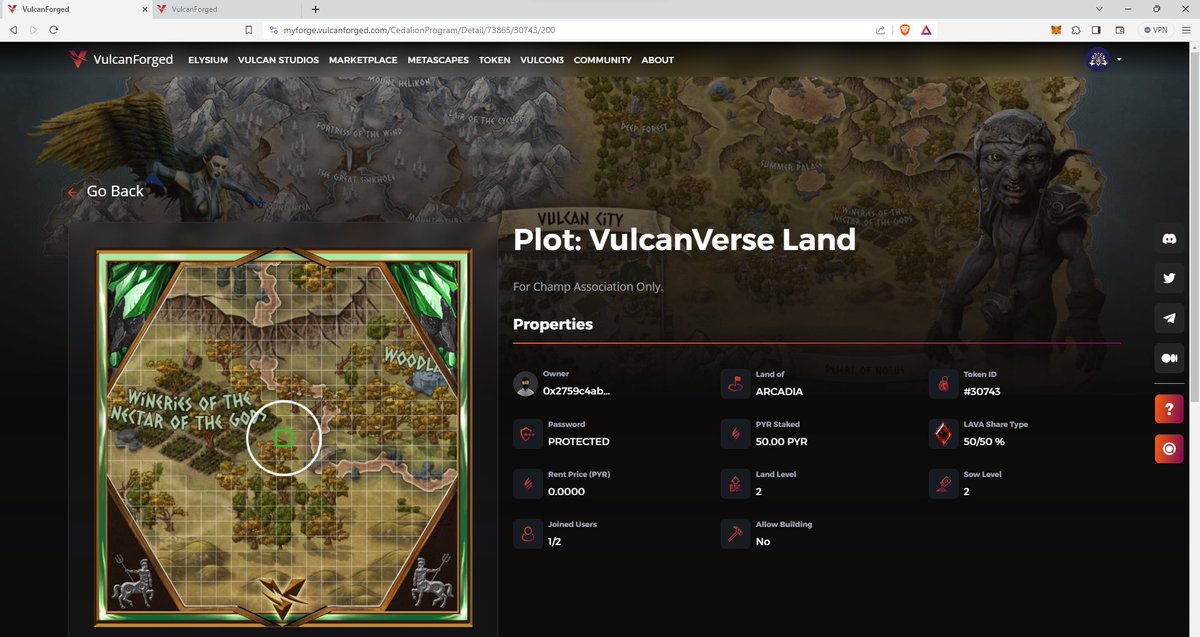 Champ_io's tweet image. We are proud to announce that our association has rented plot #3983, within @VulcanVerse, for a full year!

Our goal is to establish a #B2B2C store that enables consumers inside the metaverse to buy #champagne from our multi-chain phygital store.

#VulcanForged Cuvée rewards $PYR