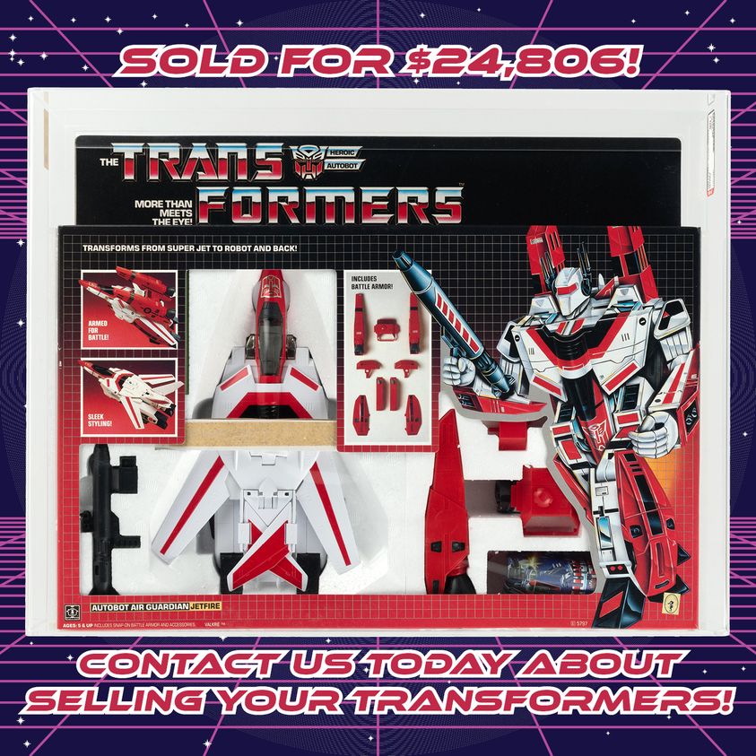 HakesAuctions's tweet photo. SOLD FOR $24,806! @HakesAuctions saw spirited bidding for this #AFA 90+ @Transformers #Jetfire! Contact Hake's to sell your #vintage #Transformers! 🤖🤖🤖
#Hasbro #Autobots #Skyfire #Generation1 #robots #actionfigures #collector #toycollector #Macross #SuperValkyrie #80s #80sToys https://t.co/7ruInjENO9