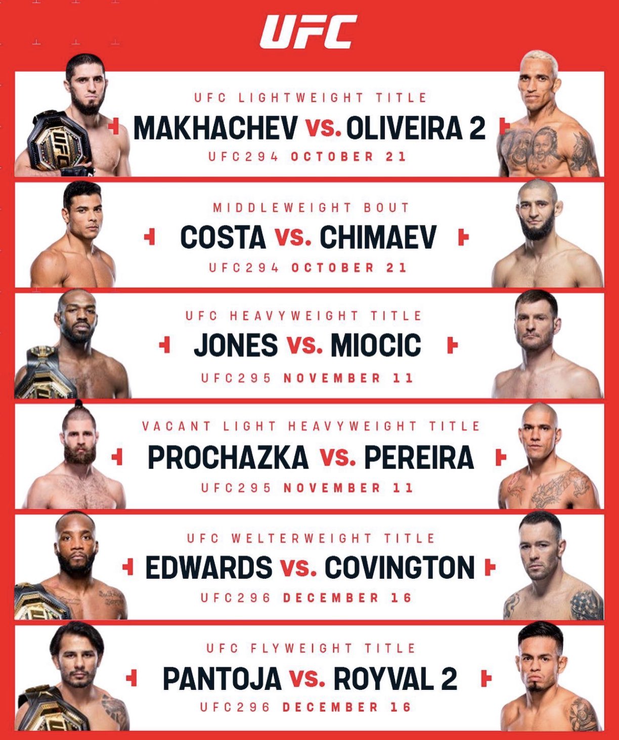 Ufc Printable Schedule