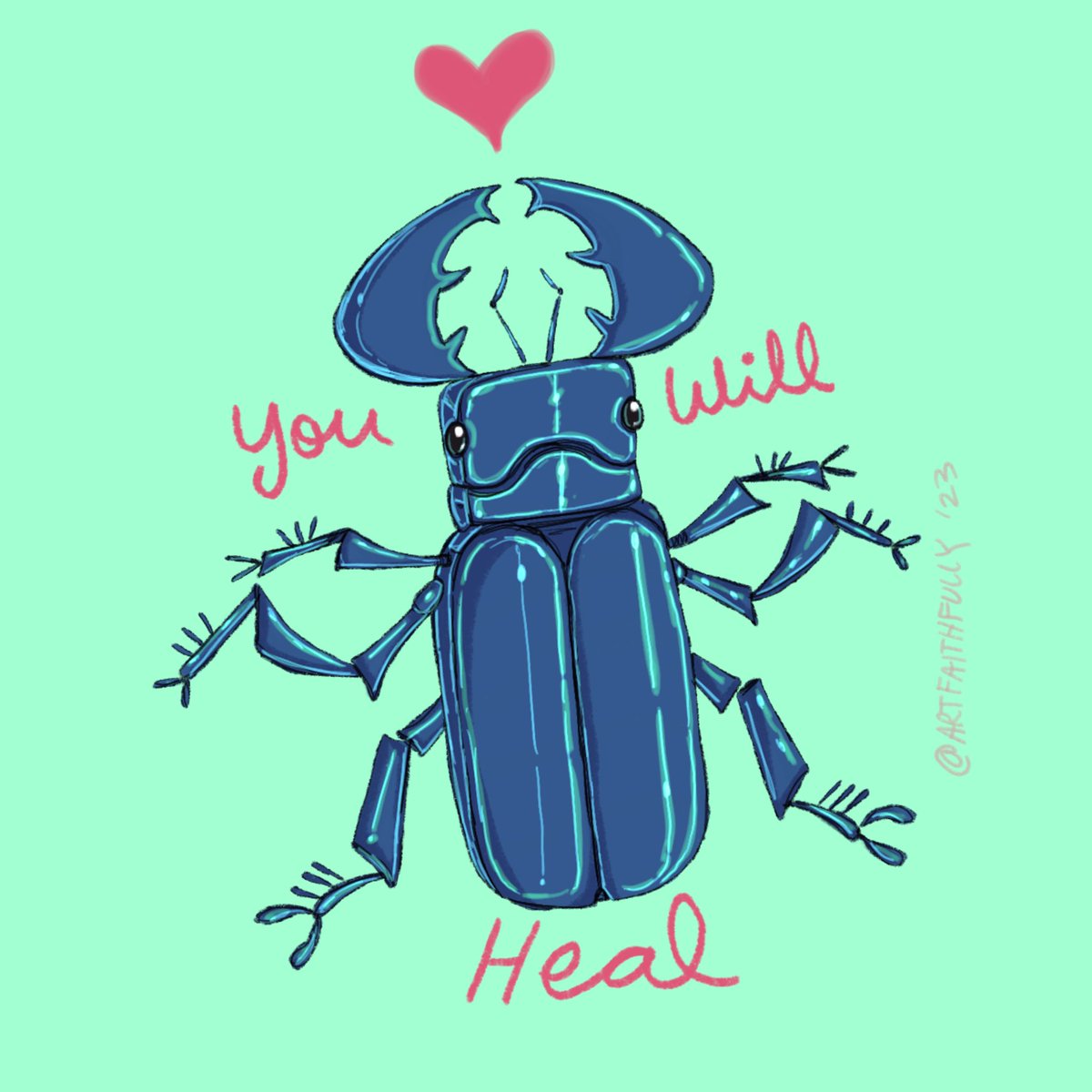 artfaithfully's tweet photo. Healing isn’t linear 💖 you have time✨

#positive #sketch #beetle #bugart #bugsketch #cuteart #cuteartstyle #sketching #positiveaffirmations #healing #cute #artistsoftwitter https://t.co/b8ZkaJhxts