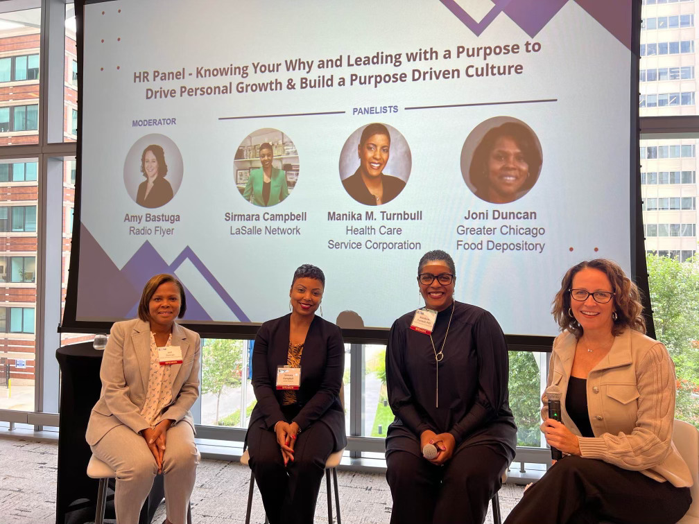 RadioFlyerJobs's tweet photo. That's a wrap on the SHRM Elevate Fall 2023 Conference! @AmyBastuga moderated a panel discussion on leading with #purpose to drive growth. Much gratitude to Sirmara Campbell, Manika Turnbull, &amp; Joni Duncan, for sharing your insights, learnings &amp; purpose.

#Elevate2023 #ChiHR https://t.co/0wRoeE9MbI