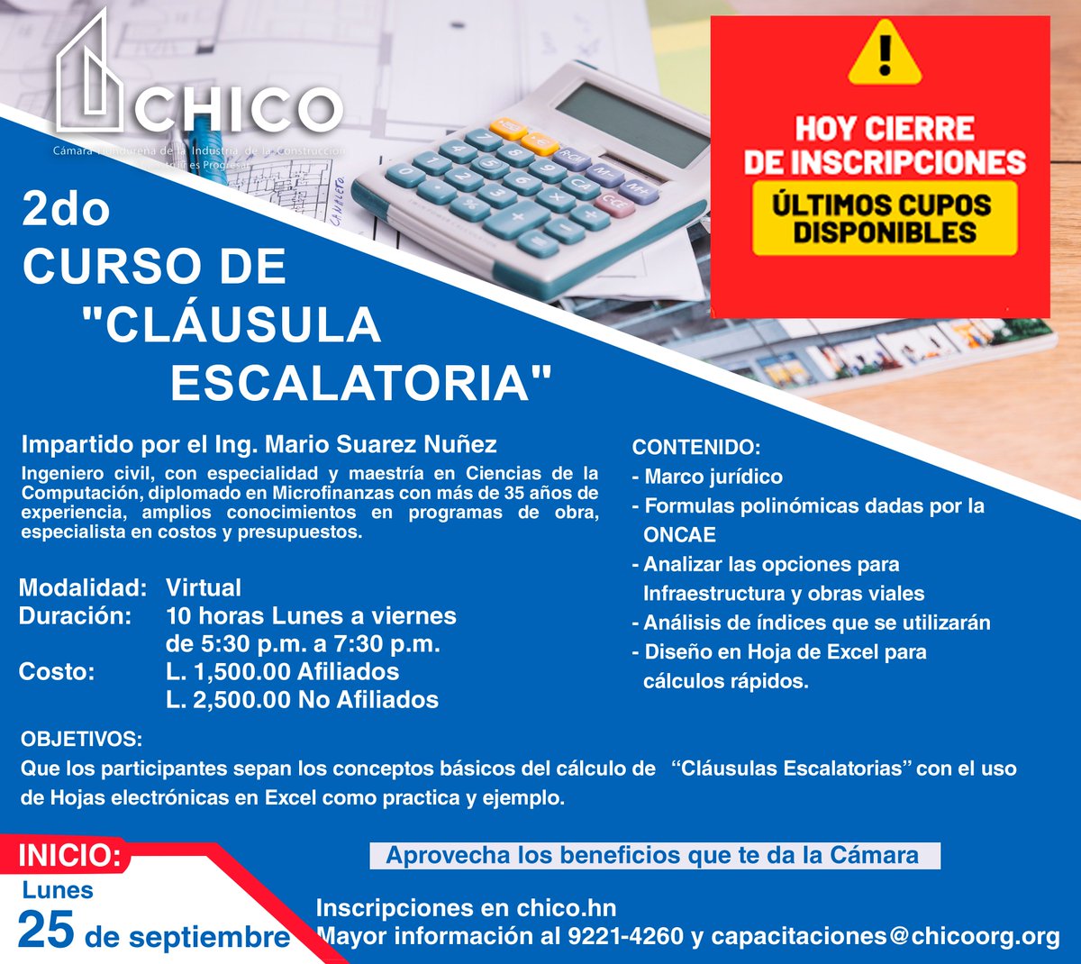 Último día para inscripciones:
chico.hn/wp/curso-claus…